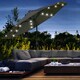 image 2 of Outsunny 2.7m Patio Garden Umbrella Outdoor Parasol Outdoor Market Table Umbrella with Tilt Crank and 24 LEDs Lights Grey