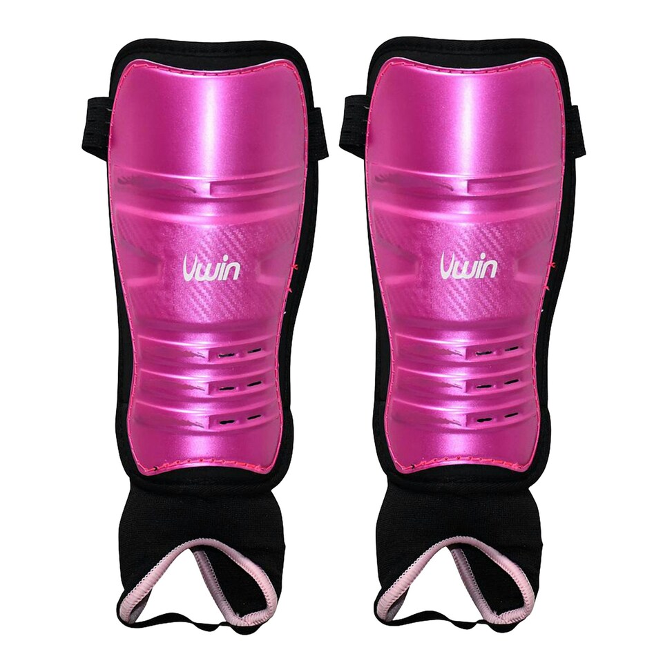 Uwin Childrens/Kids Hockey Shin Guards - Pink/Purple/Black - M