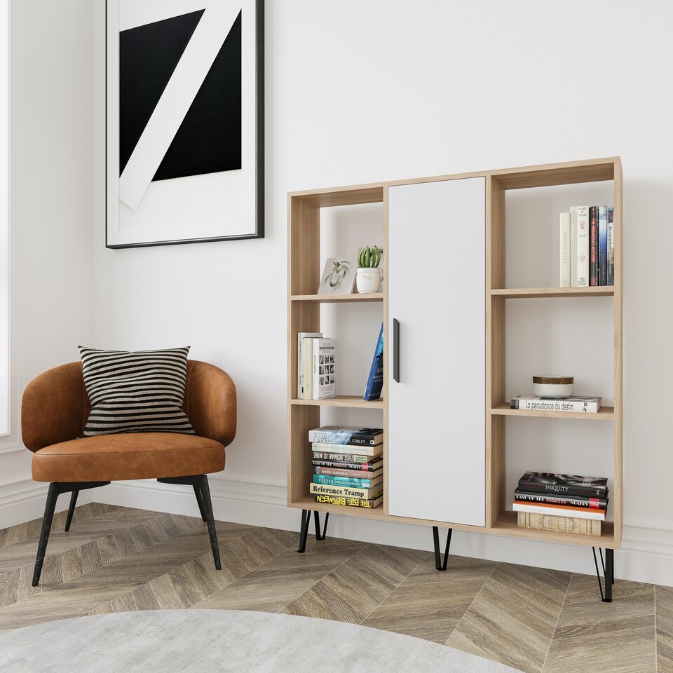 image 1 of Decorotika Peoria 6 Shelves and a Cabinet Bookcase
