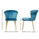 image 6 of Set of 4 Elsa Velvet Dining Chairs with Wooden Legs, Curved Back & Comfortable Seating Blue