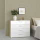image 7 of Pepe Chest of 4 Drawers in Oak with White High Gloss