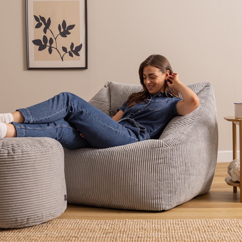 image 1 of Natalia Large Beanbag Corduroy Light Grey | Grey | Grey | XL | 1