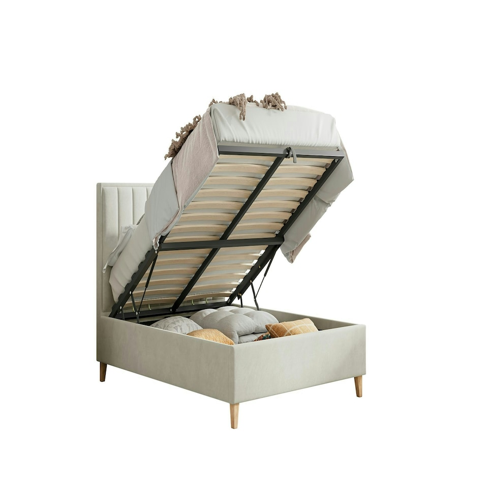 image 1 of Rhodes Warmstone Velvet Ottoman Bed Small Double N/A