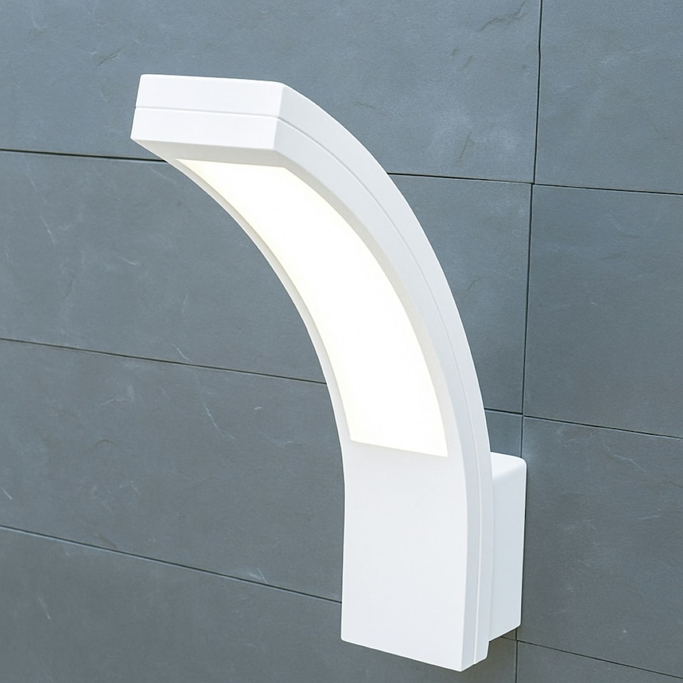 image 1 of CGC PARIS White LED Curved Outdoor Wall Light White