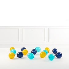 Aquamarine Blue, Mustard Yellow & Navy Blue Scatter Mini Latex Balloons