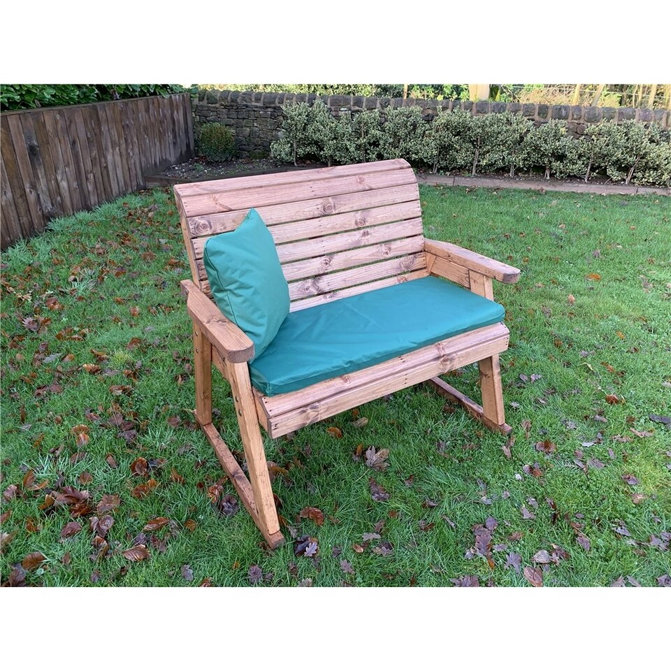 image 1 of Deluxe Rocker Bench With 1 x Bench Cushion Green , 1 x Scatter Cushion Green , 1 x Standard Cover