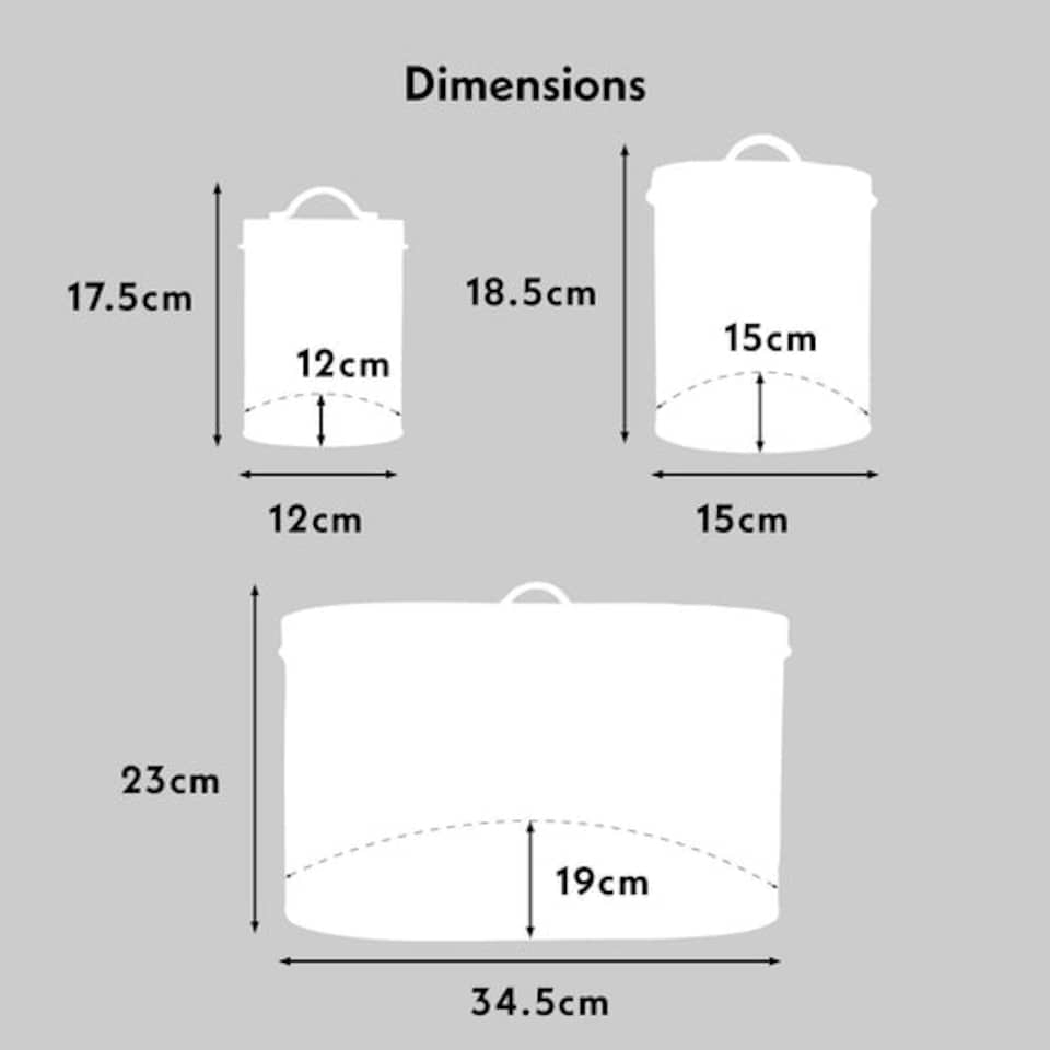 image 1 of Cooks Professional 5 Piece Kitchen Storage Set – Tea, Coffee, Sugar, Bread & Biscuit Tins | Grey | Grey & Silver | 5