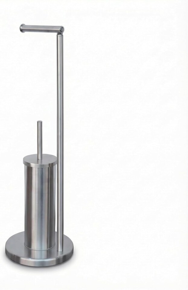 image 1 of Alivio 2-in-1 Freestanding Toilet Paper Holder with Brush (20.5 x 67cm)