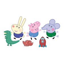 George Pig| Edward Elephant & Richard Rabbit Wall Art Cardboard Cutout Signs - Pack of 6