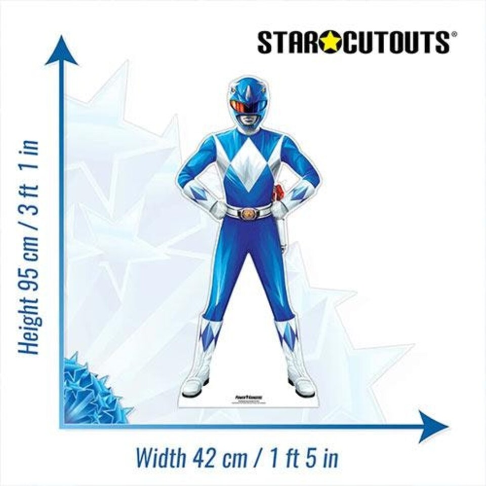 image 1 of Blue Power Ranger Star Mini Cardboard Cutout 95cm