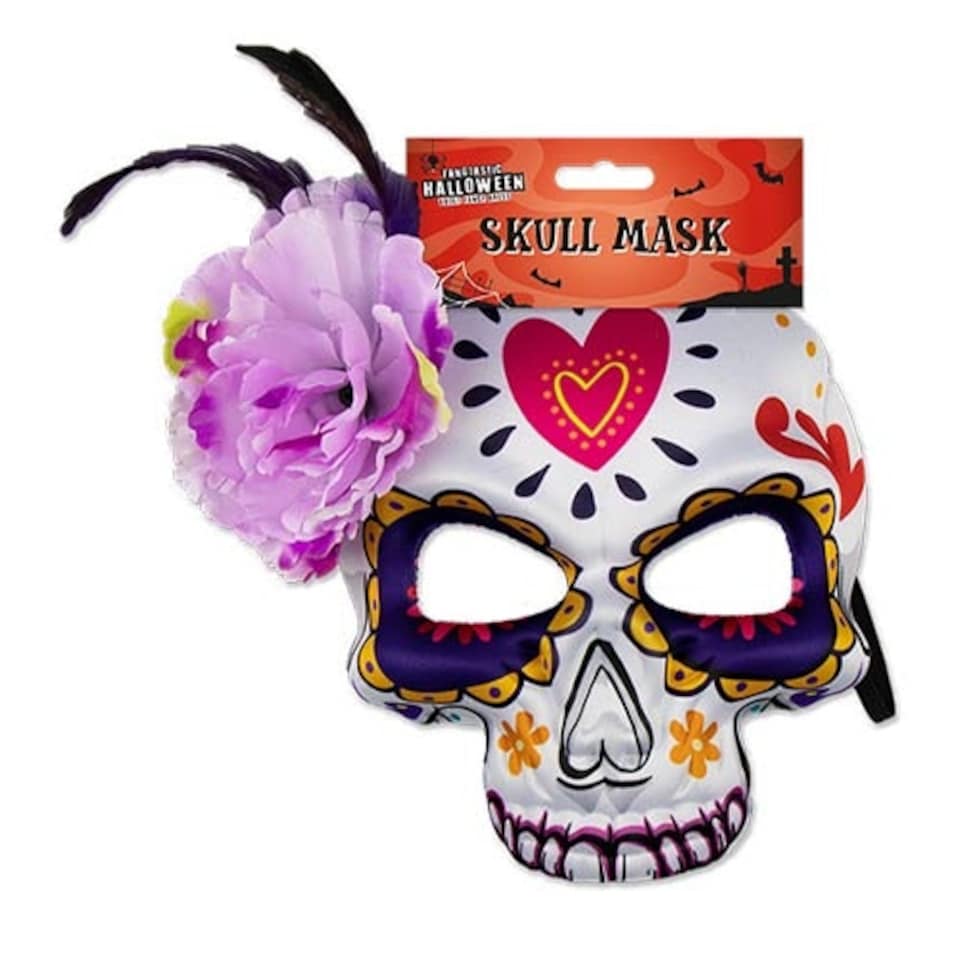 Assorted Sugar Skull Halloween Face Mask 23cm