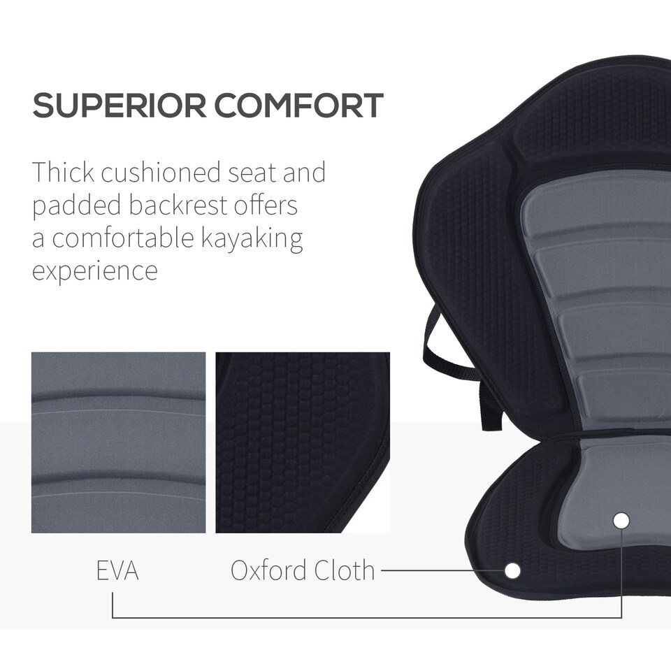 image 1 of HOMCOM Deluxe Kayak Seat Sit On Top Padded Backrest Canoe Rafting Sports High Back Detachable