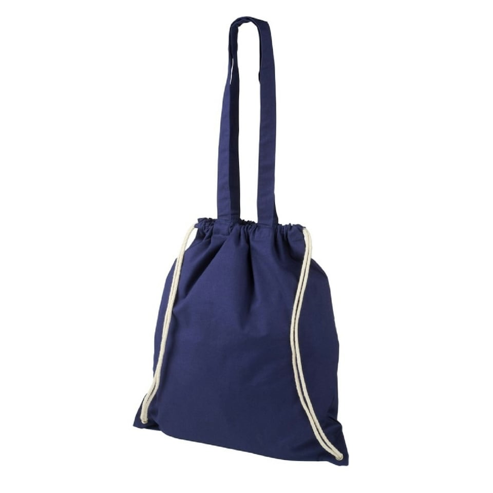 image 1 of Bullet Eliza Cotton Drawstring Bag - Navy - 38 x 42 cm