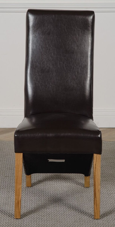 image 1 of Lola Leather Dining Chairs for Dining Room or Kitchen | Brown | Brown
