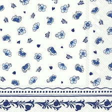 IHR Lunch Napkins  Laura White Blue 33cm 3ply 20 Pack