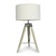 image 3 of ValueLights Clipper Tripod Painted Black Table Lamp with Medium Cream Drum Shade