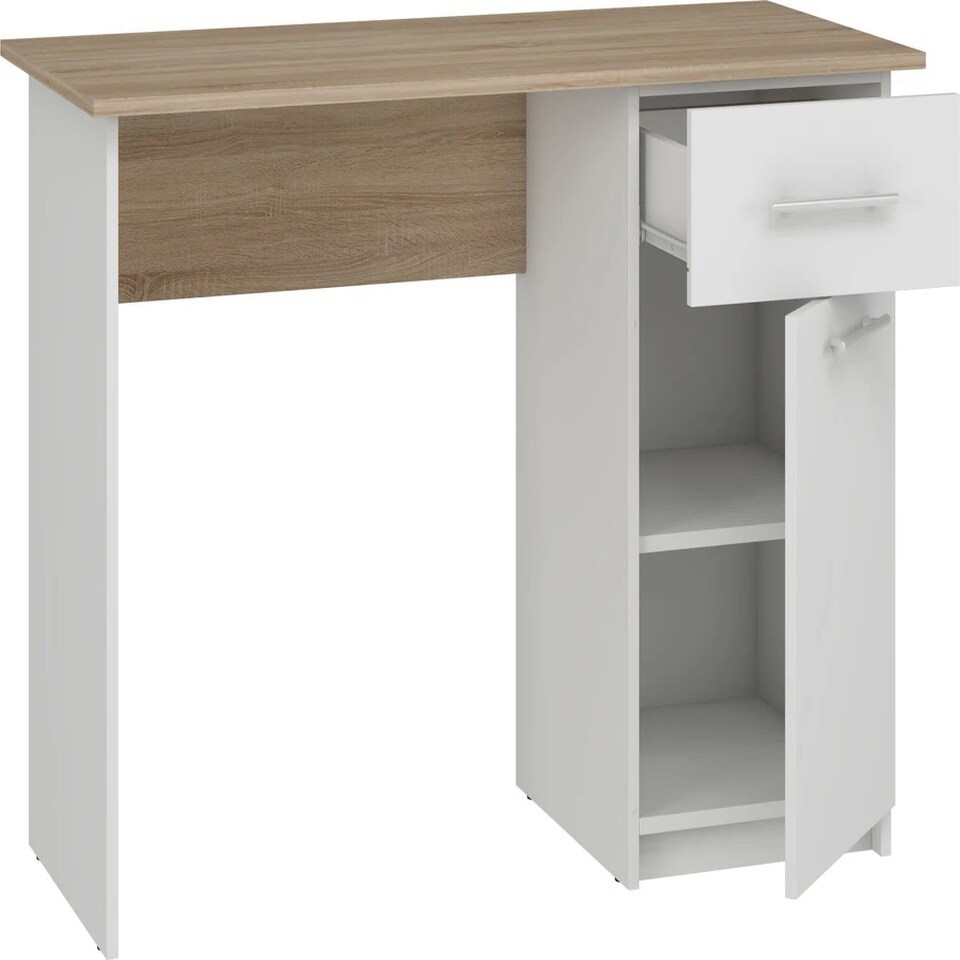 image 1 of Computer Desk Mix Sonoma Oak - White (1 box) White