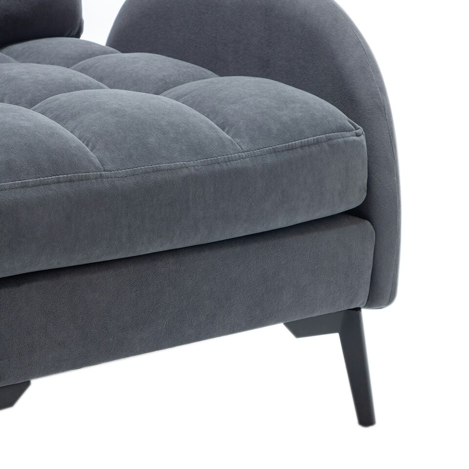 image 1 of Living and Home Recliner Armchair and Ottoman Set with Metal Legs - Grey