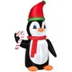 image 1 of HOMCOM 8ft Lighted Inflatable Christmas Penguin w/ Candy Cane for Garden