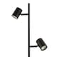 image 3 of LED Double Spot Black Metal Floor Lamp with Foot Switch and Adjustable Heads | Black