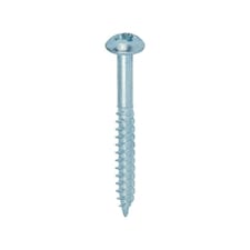 Timco - Twin-Threaded Woodscrews - PZ - Round - Zinc (Size 10 x 2 - 200 Pieces)
