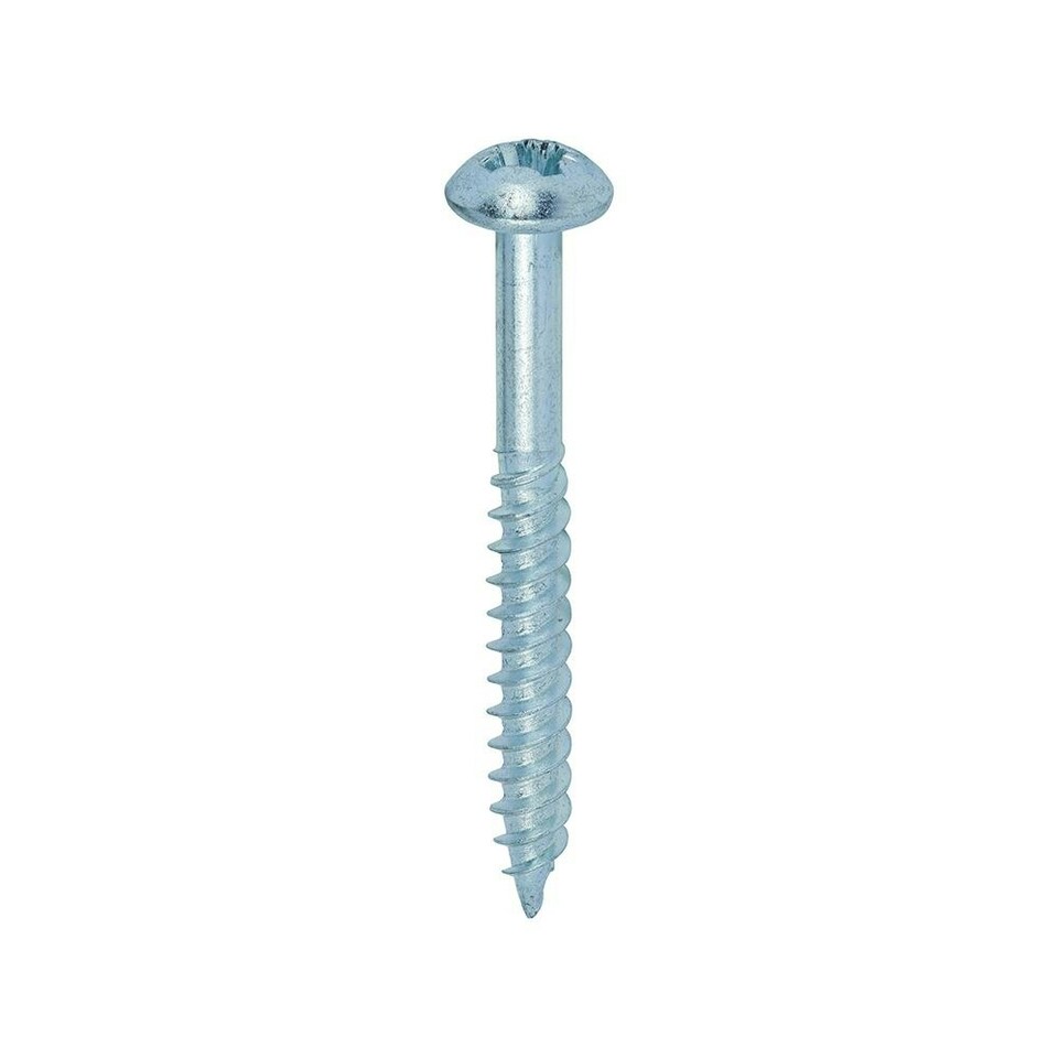 image 1 of Timco - Twin-Threaded Woodscrews - PZ - Round - Zinc (Size 10 x 2 - 200 Pieces)