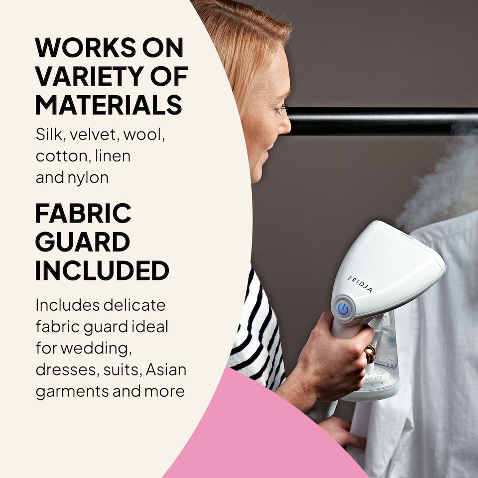 image 1 of Fridja F10 Handheld Clothes Steamer 1500W Portable Travel Size