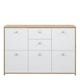 image 2 of Best Chest Storage Cabinet with 2 Drawers and 5 Doors in Artisan Oak/White