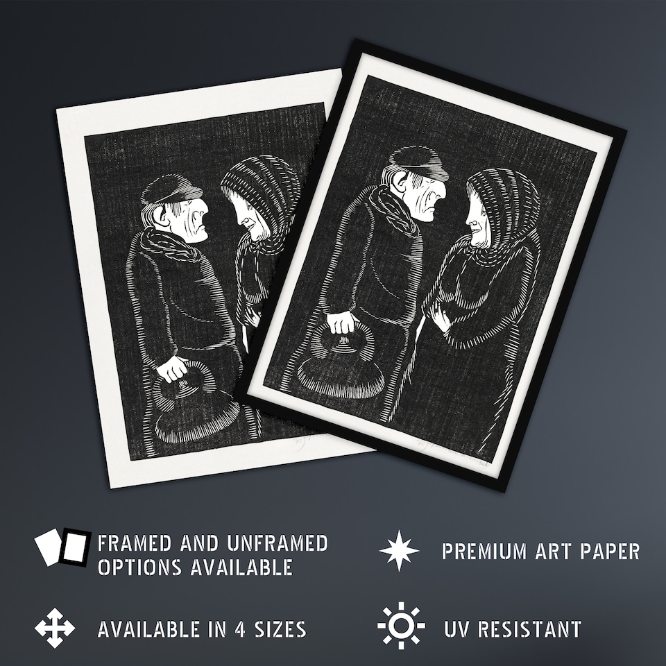 image 1 of Fantasy Man and woman Samuel J De Mesquita Framed Wall Art Print 12X16"