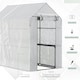 image 3 of Outsunny Walk in Greenhouse w/Shelves Steeple Grow House  White