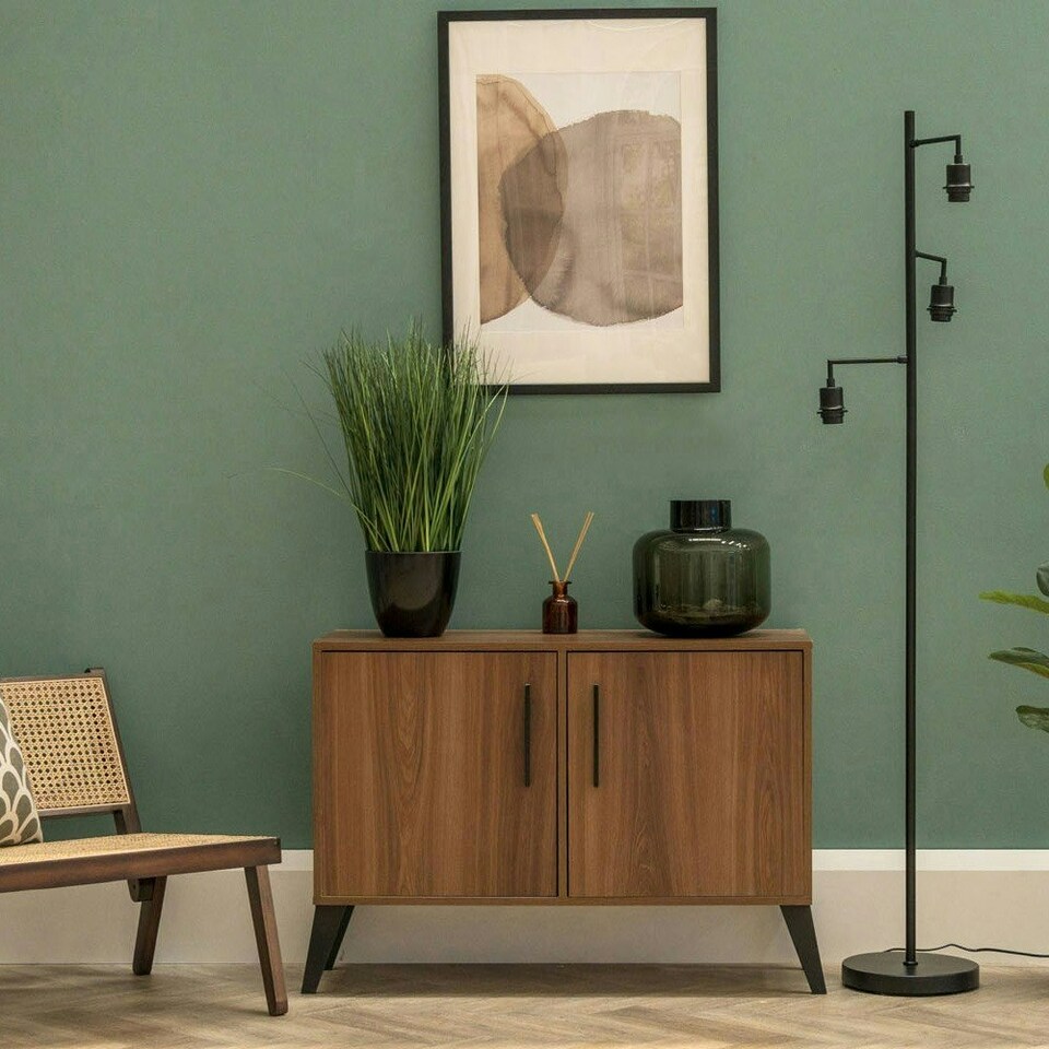 image 1 of ValueLights Balboa Painted Black Floor Lamp