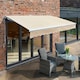 image 1 of 4.0m x 3.0m Retractable Manual Ivory Awning