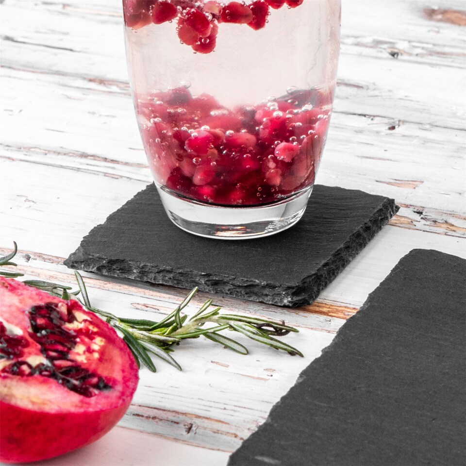 image 1 of Argon Tableware Square Slate Coasters - 10cm - Pack of 6