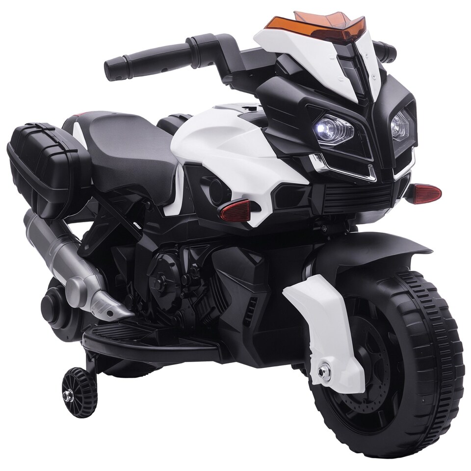 image 1 of HOMCOM Kids 6V Electric Motorcycle Ride-On Toy Battery 18 - 48 months White