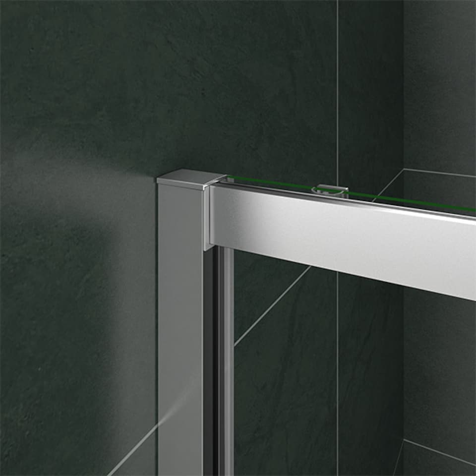image 1 of Aica Bathrooms 800x800x1850mm Quadrant Shower Enclosure Walk In Corner Cubicle Glass Screen Door | Chrome
