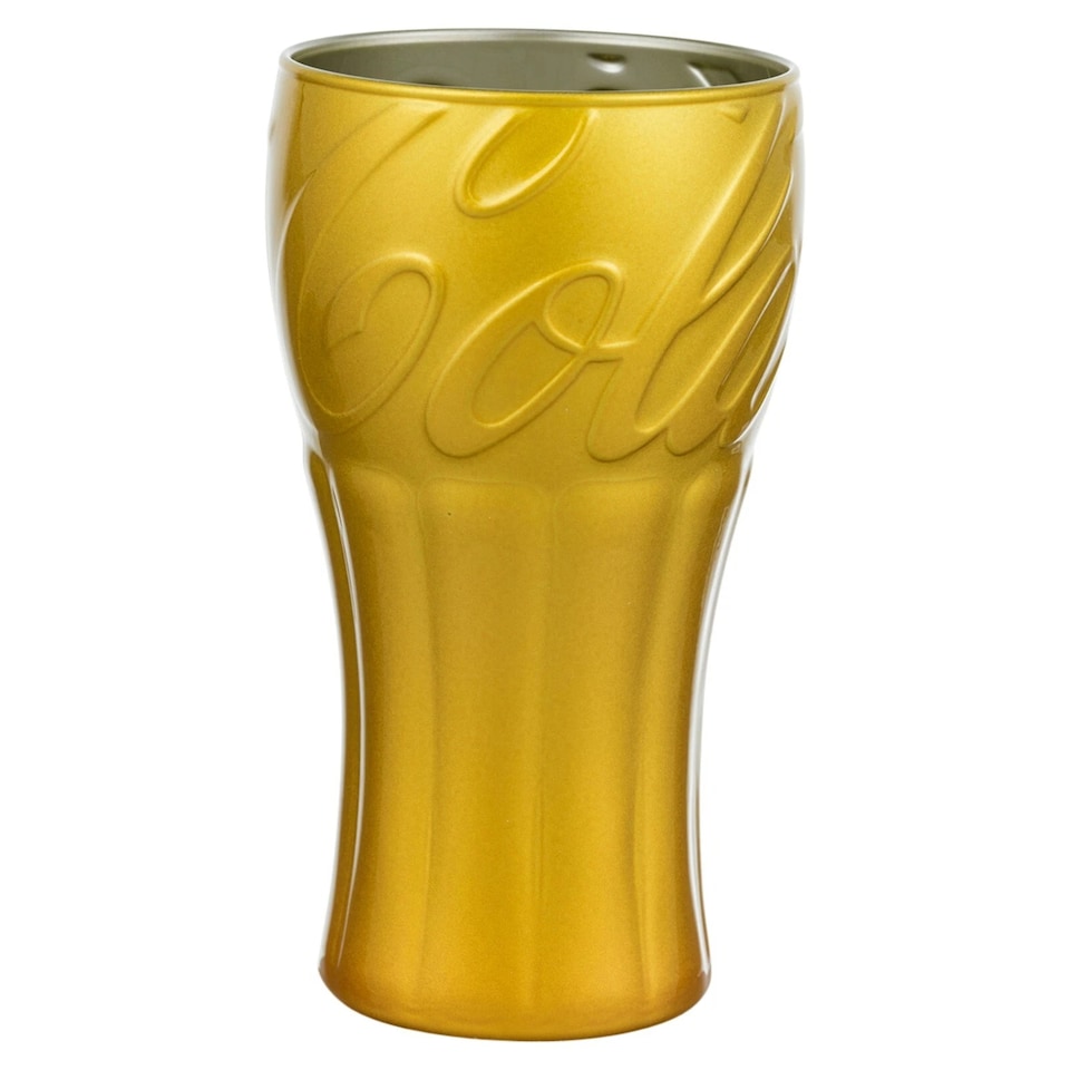 image 1 of Set of 6 350ml Hi Ball Drinking Mirror Coca Cola Coke Metallic Coloured Glasses