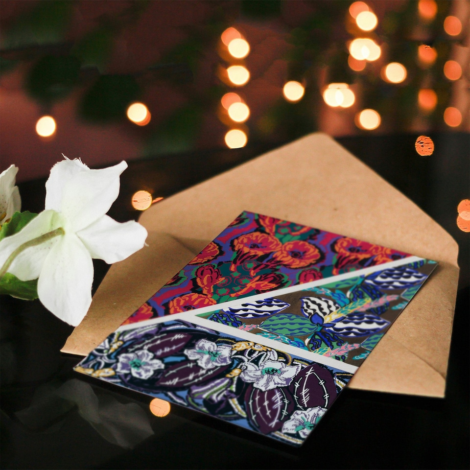 image 1 of Edouard Benedictus Art Card Vintage Geometric Floral Motifs