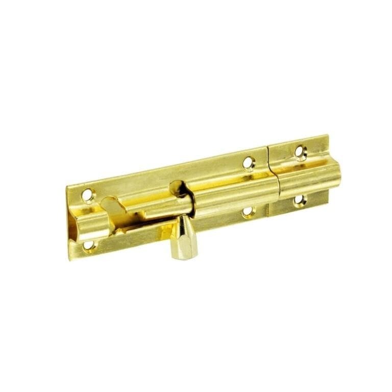 Securit Brass Door Bolt - Gold - 63mm