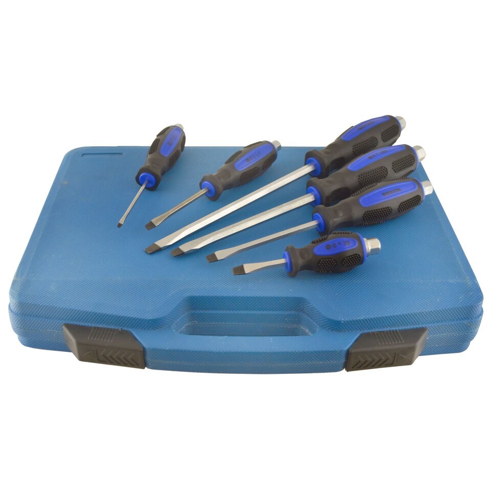 image 1 of 12pc Go Through Industrial Screwdriver Set Philips & Flat Head with Hex Shank