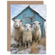image 1 of Winter Sheep Farming Hut for Him or Her Thank You Art Card