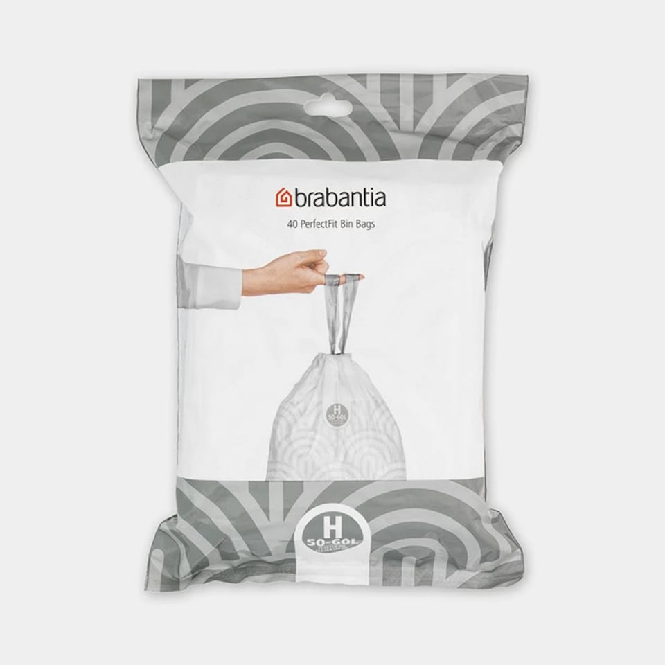 image 1 of Brabantia Size H SmartFix Perfect Fit Bin Liners 50 to 60 Litre 40 Bags Dispenser Pack