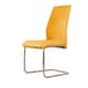 image 1 of Furniturebox 2x Lorenzo Mustard Yellow Faux Leather Chrome Dining Chairs