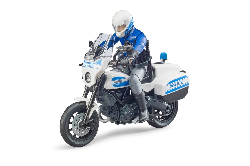 image 1 of Bruder bworld Scrambler Ducati police motorbike and policeman Police Vehicle Model