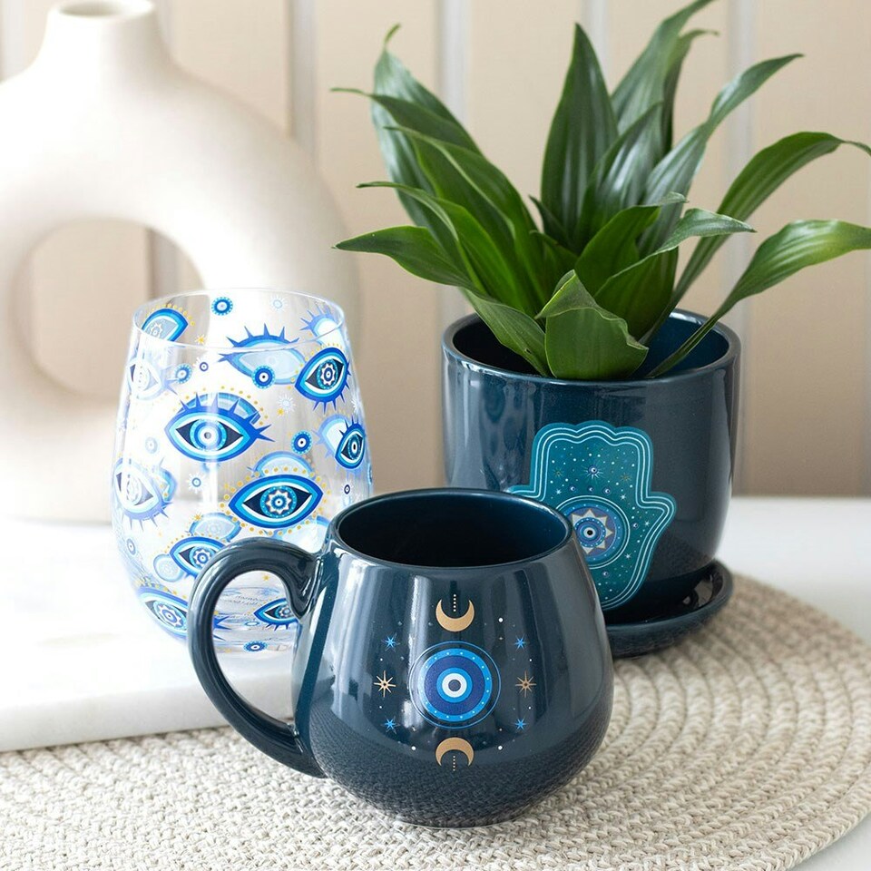 image 1 of All Seeing Eye Rounded Mug 500ml Blue