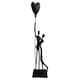 image 2 of Bound by Love Cast Iron Sculpture Couple Embracing Holding a Heart Baloon Shadow Art Metal Decor Lovers Valentine's Day Gift Anniversary Housewarming Present