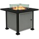 image 1 of Outsunny Outdoor Propane Gas Fire Pit Table w/ Wind Screen & Glass Beads, Grey