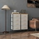 image 6 of HOMCOM 8 Drawer Fabric Chest of Drawers w/ Wooden Top for Hallway Cream 