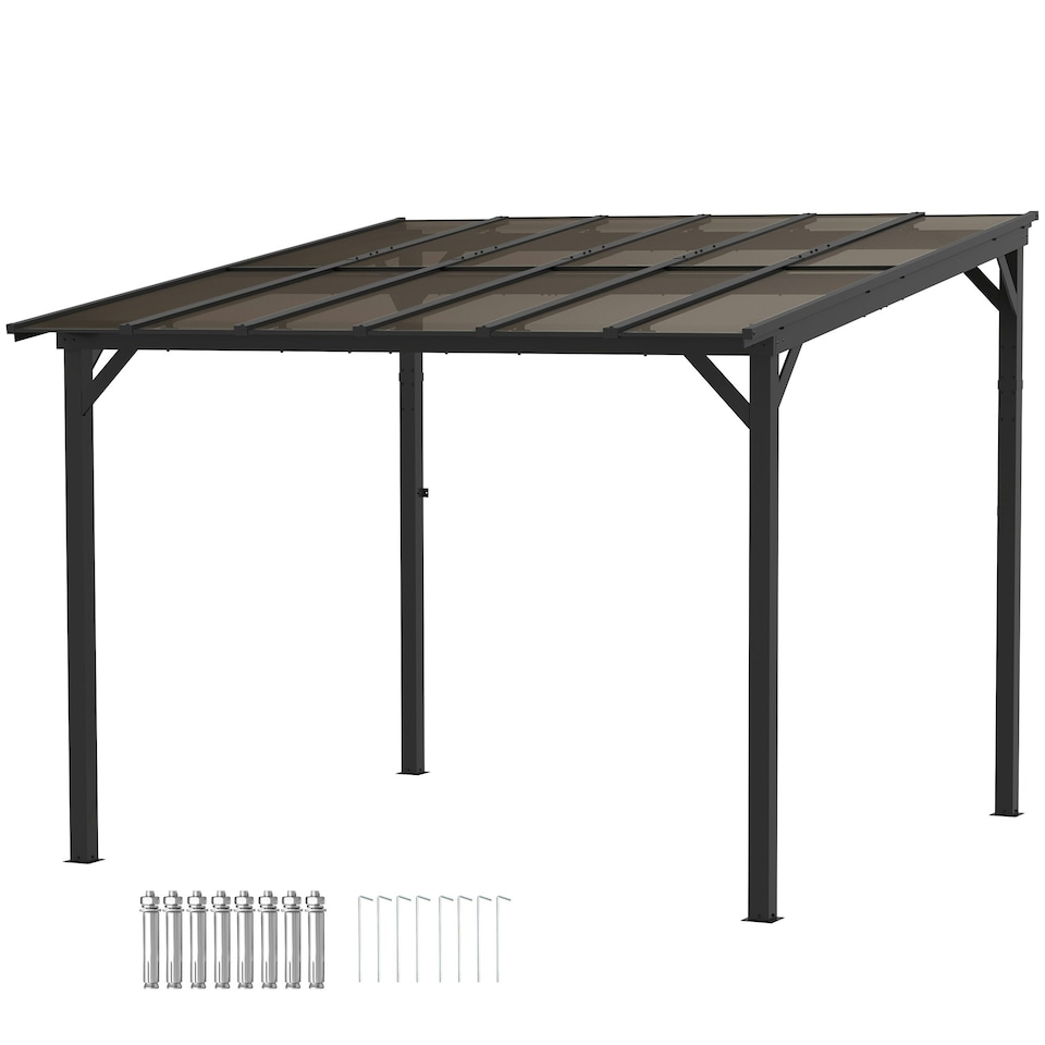 image 1 of 3 x 3(m) Pergola Kit Gazebo with UPF 50+ and Waterproof Polycarbonate Roof