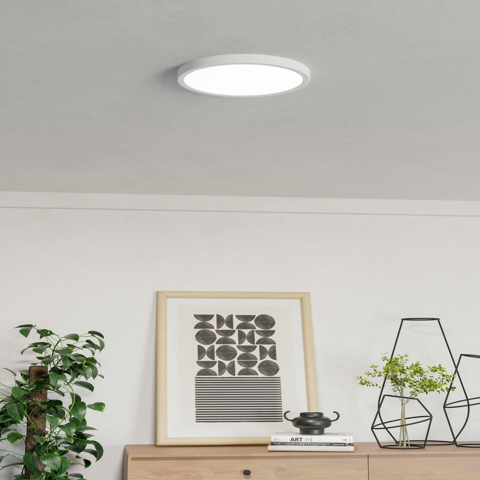 image 1 of EGLO FUEVA 6 White LED Surface-Mounted Ceiling Light 278mm Tri-Colour, Ultra-Slim 25mm White