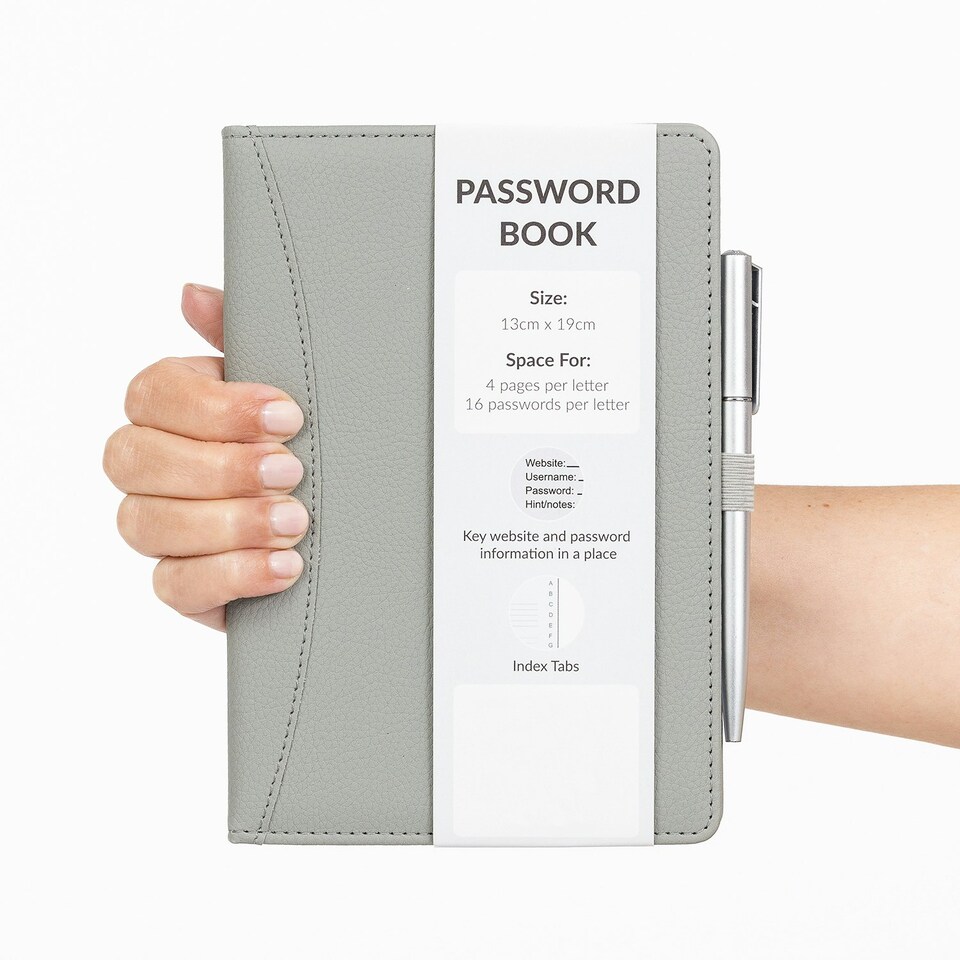image 1 of Grey Password Book & Pen
